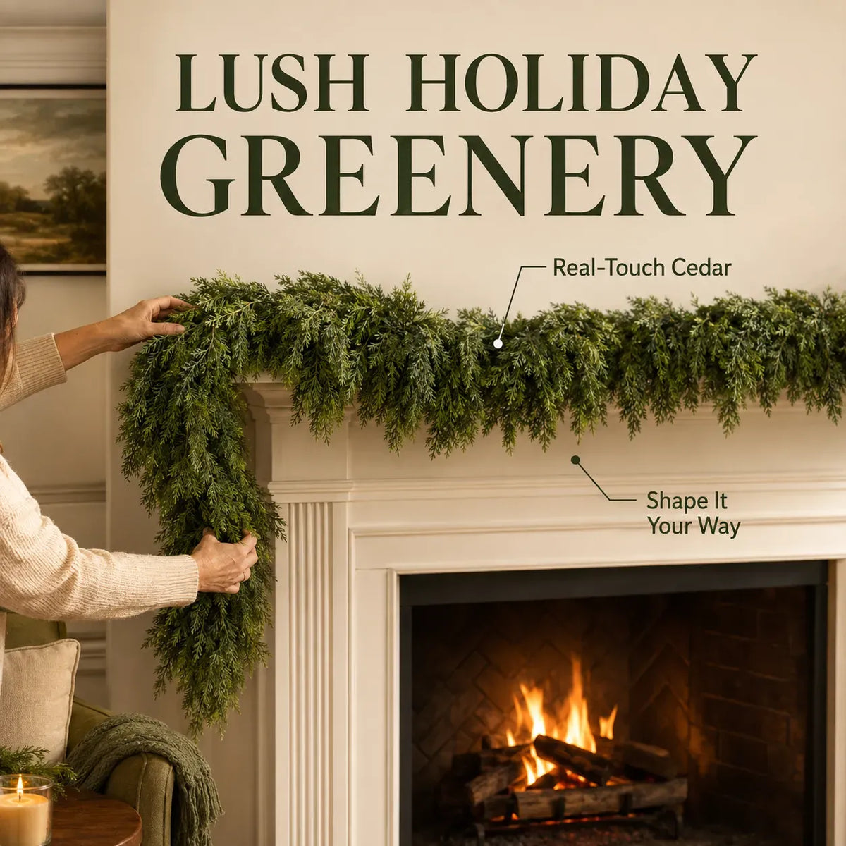 Real-Touch Cedar Christmas Garland